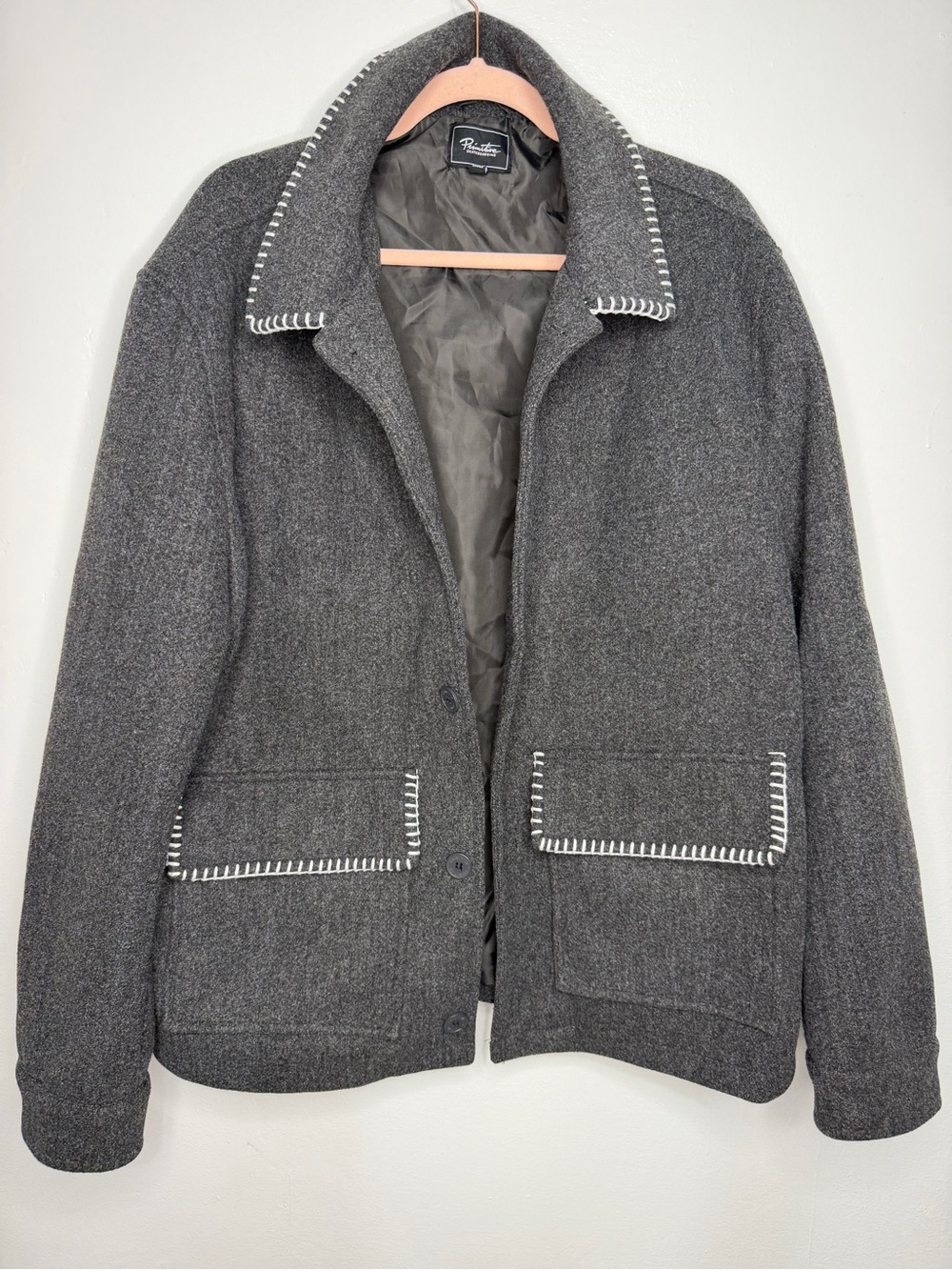 NWOT PRIMITIVE SKATEBOARDING Grey Jacket with Contrast Stitching